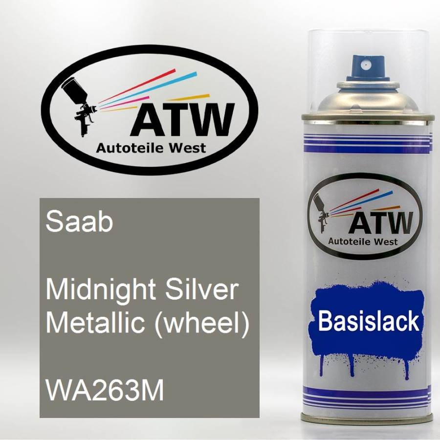 Saab, Midnight Silver Metallic (wheel), WA263M: 400ml Sprühdose, von ATW Autoteile West.